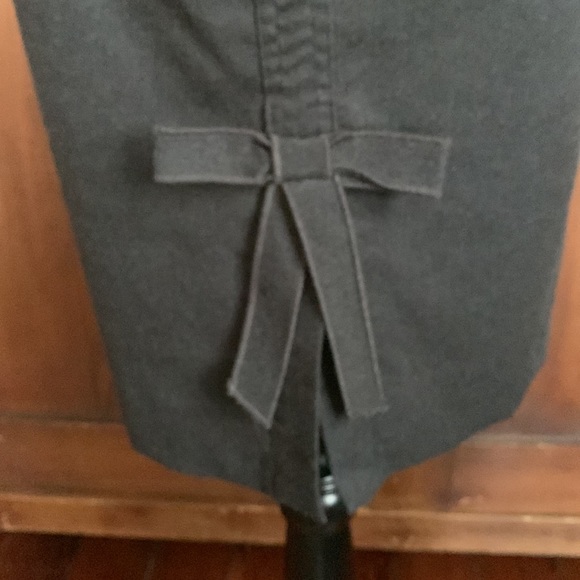 Y2K Grey Flannel Pencil Skirt with Bow 6 - Picture 2 of 7